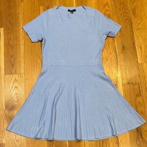 Ann Taylor Ribbed Knit Fit & Flare Dress, Size Large Petite